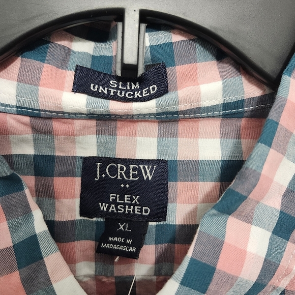 J.crew factory men's button-down shirt size XL slim untucked flex washed - Picture 5 of 11
